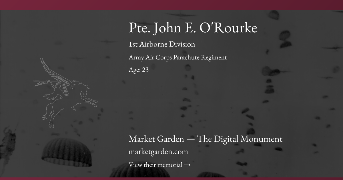 Pte. John E. O'Rourke - Army Air Corps Parachute Regiment | Market ...